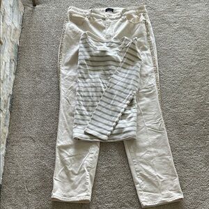 Talbots Cream Straight-Leg Jeans